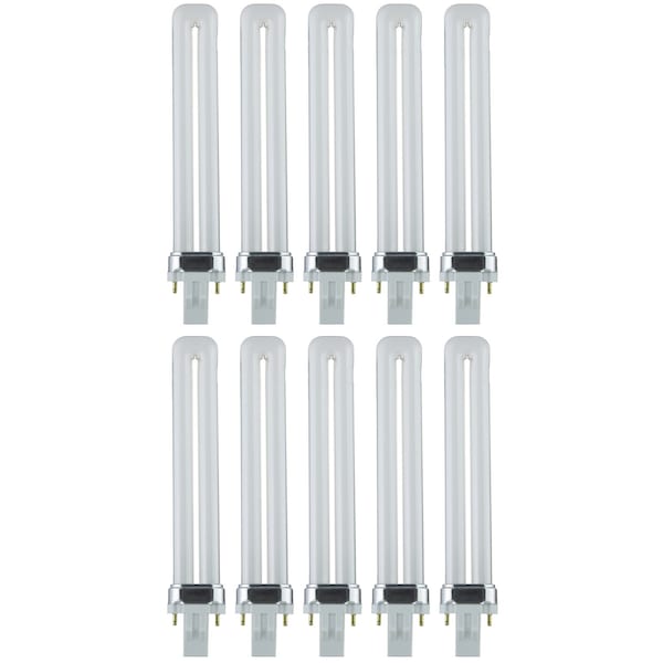 Sunlite PL13/SP35K 2-Pin Fluorescent 13W 3500K, U Shaped PL CFL Twin Tube Plugin Light Bulbs w/GX23, 10PK 40509-SU - main